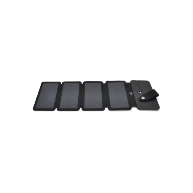 Портативна сонячна панель Solar panel 5 foldings, built-in microusb cable, output: 5 /1,2 а(usb), plastic, black, corton box